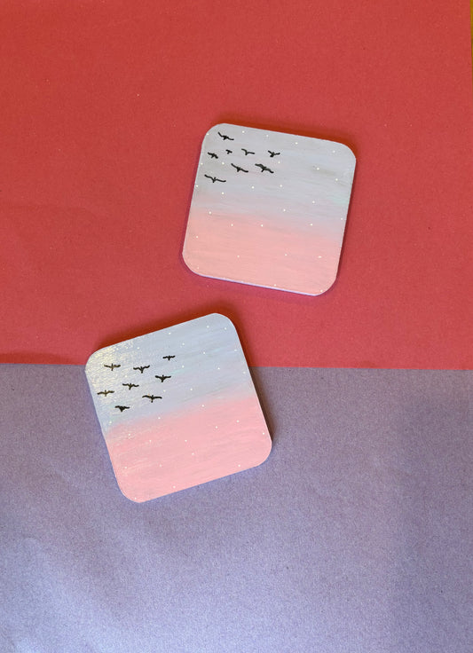 Udaan - Inspired by 'Birds In The Sky' Hand-painted Coasters
