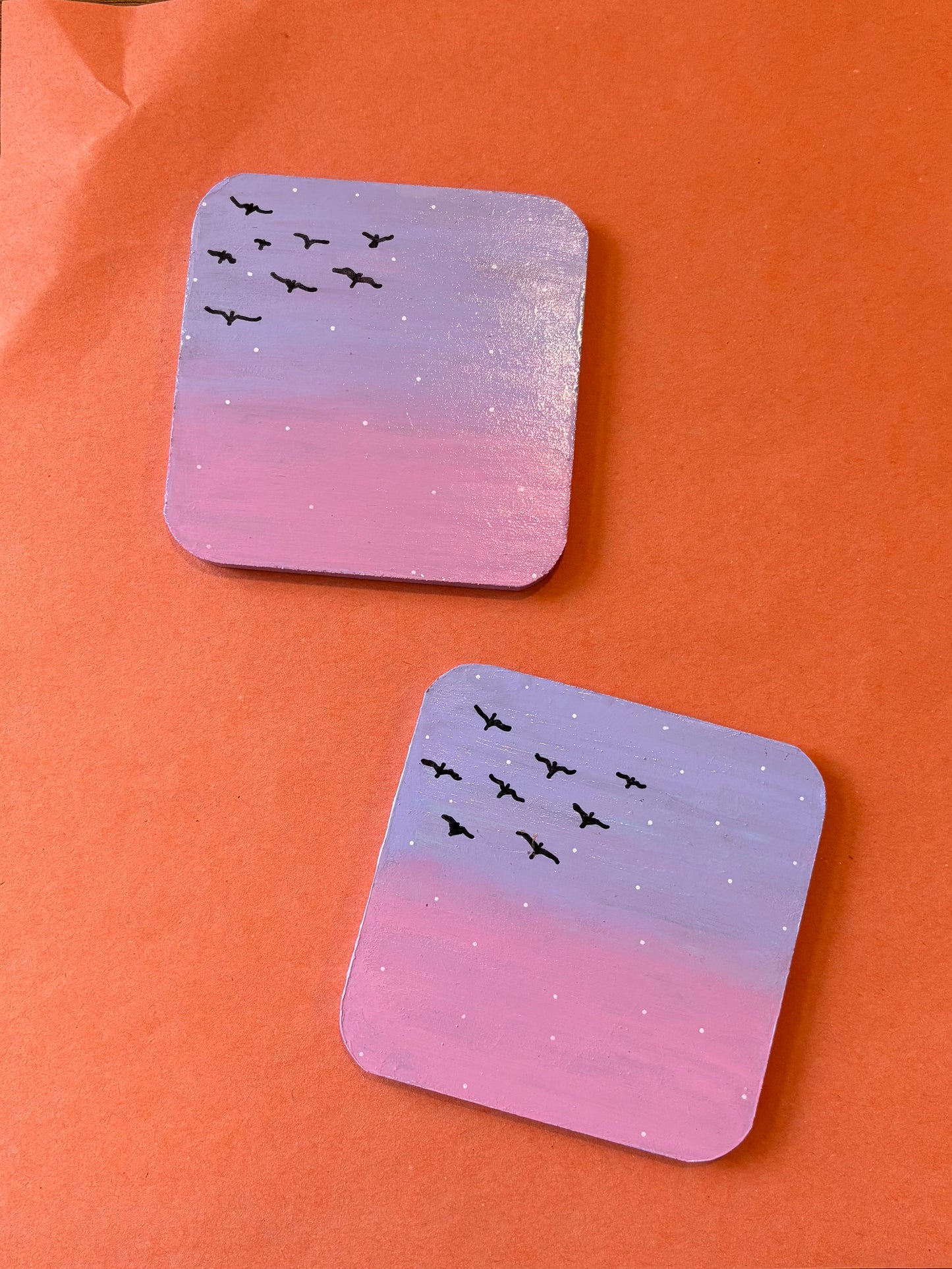 Udaan - Inspired by 'Birds In The Sky' Hand-painted Coasters