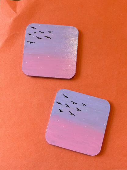 Udaan - Inspired by 'Birds In The Sky' Hand-painted Coasters