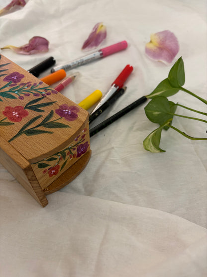 Vanya - Hand-Painted Wooden Pen stand