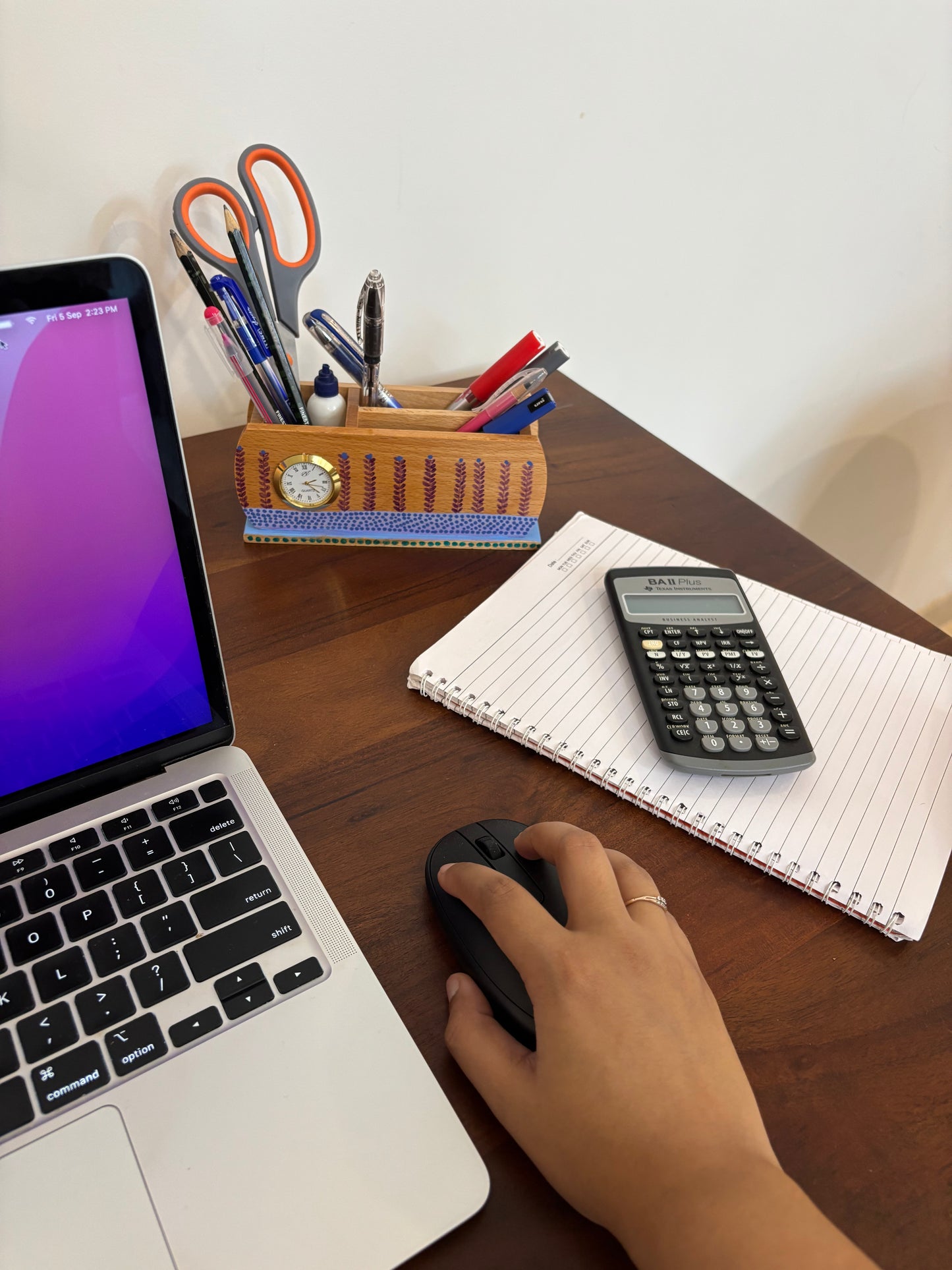 Reva – Hand-painted Wooden Desk Organizer