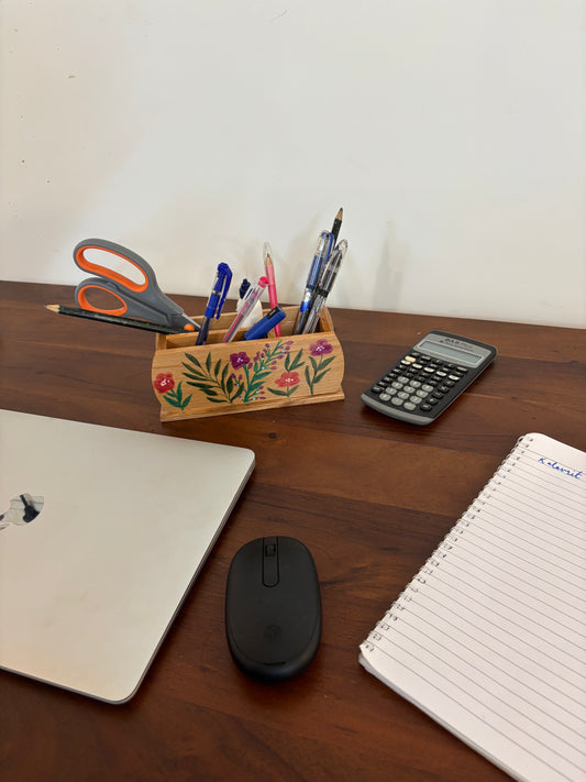 Vanya - Hand-Painted Wooden Pen stand