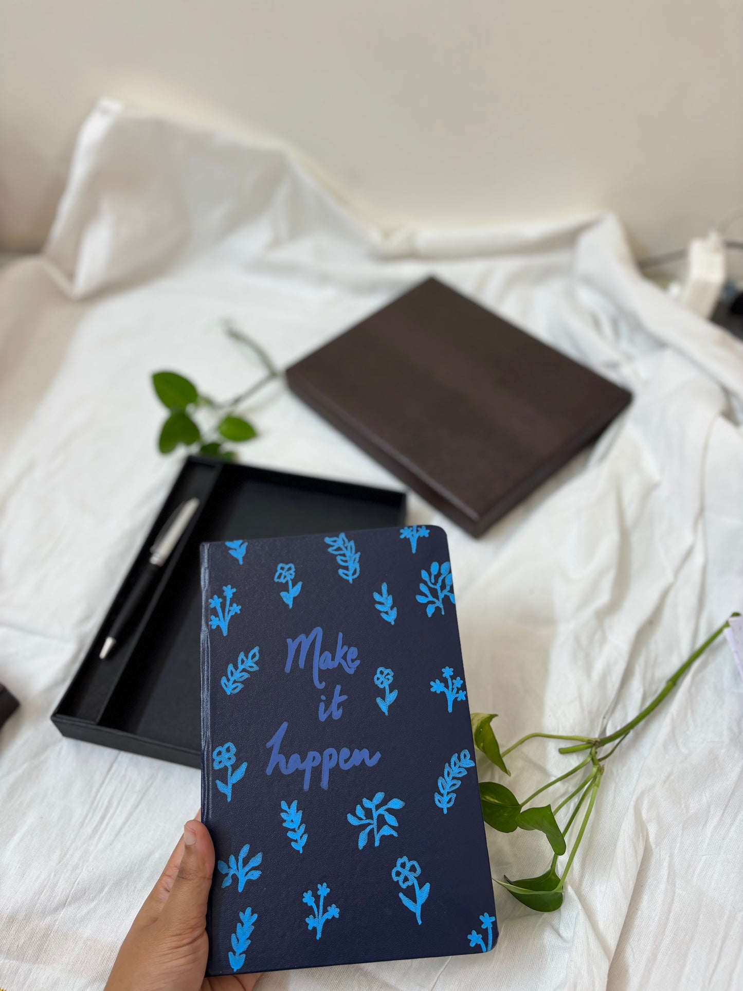 "Make it happen" Notebook & Pen | Personalised, Hand-painted Corporate Gift