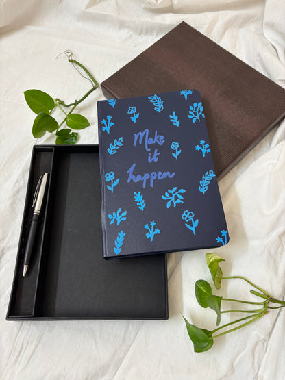 "Make it happen" Notebook & Pen | Personalised, Hand-painted Corporate Gift