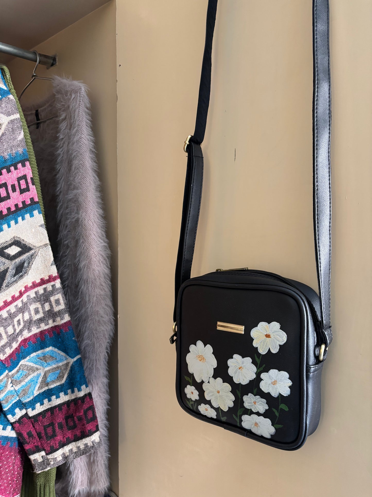 Gulbahar - Safeda | Hand painted Sling Bag