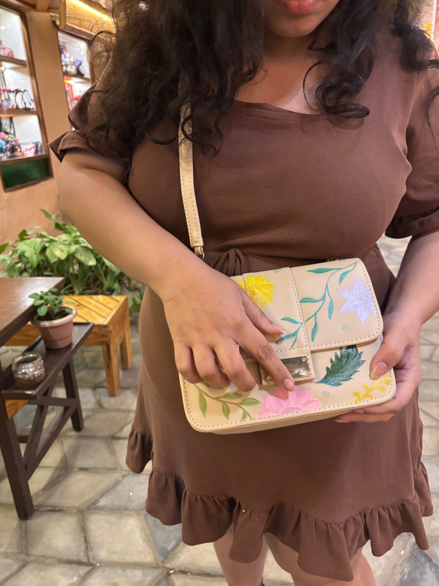 Gulbahar - Noor | Hand-Painted Sling Bag