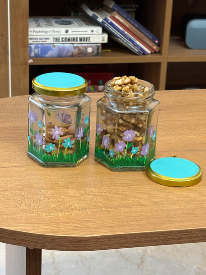 Wildflowers - Hand-Painted Glass Jar