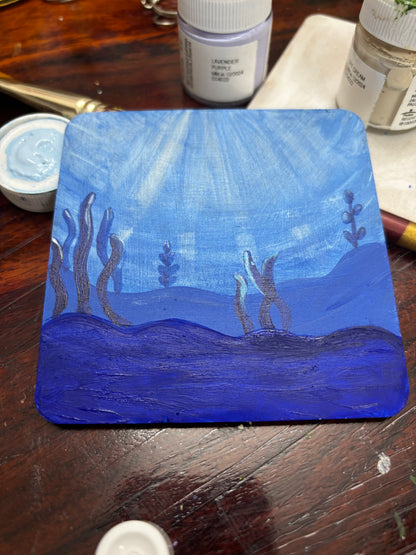 Neel underwater inspired coaster set