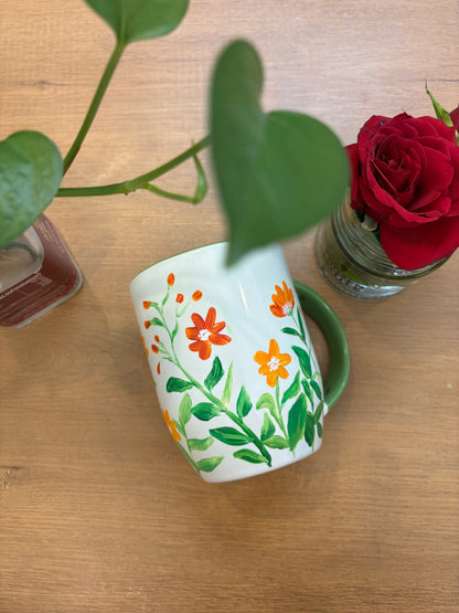 Marigold Mornings - Hand-Painted Floral Mug
