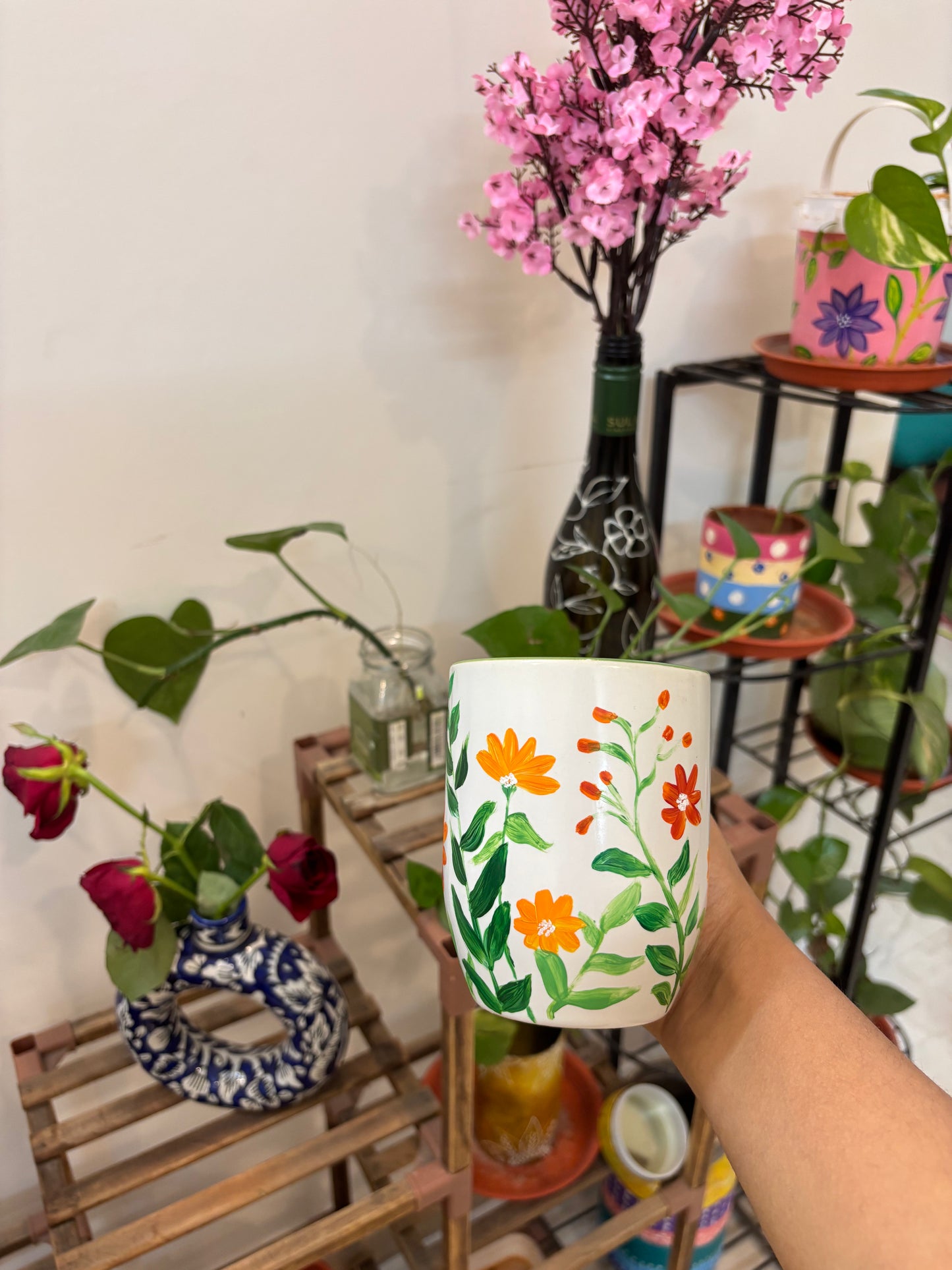 Marigold Mornings - Hand-Painted Floral Mug