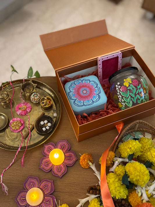 Kalavrit hand-painted personalised trinket box for Rakhi gift