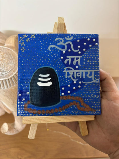 Om Namah Shivay - Mini Canvas Easel