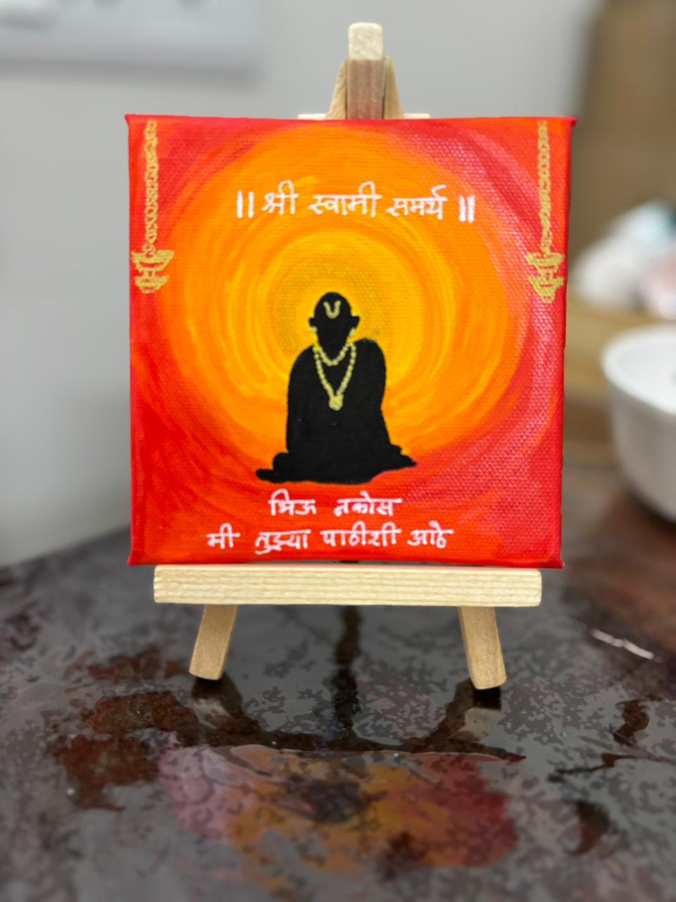 Shri Swami Samarth - Mini Canvas Easel