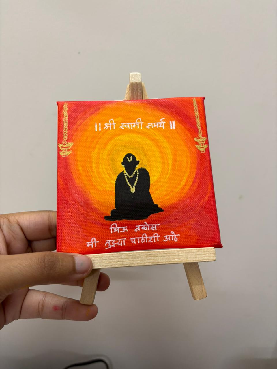 Shri Swami Samarth - Mini Canvas Easel