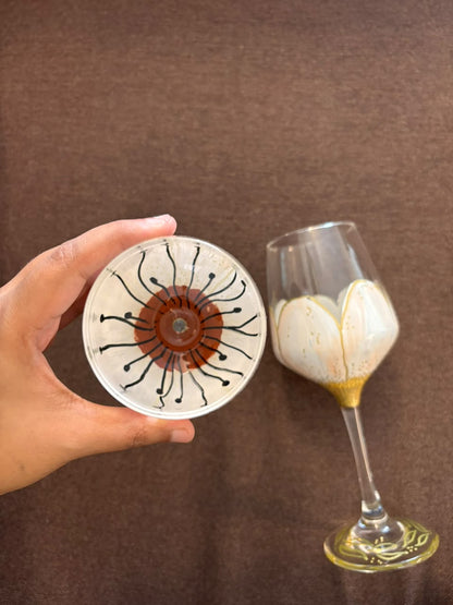 Lily Hand-Painted Wine Glass Set of 2