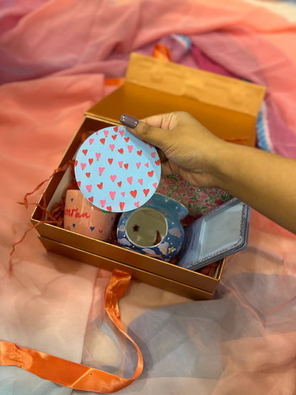 kalavrit personalised floral and heart gift box hamper hand painted 
