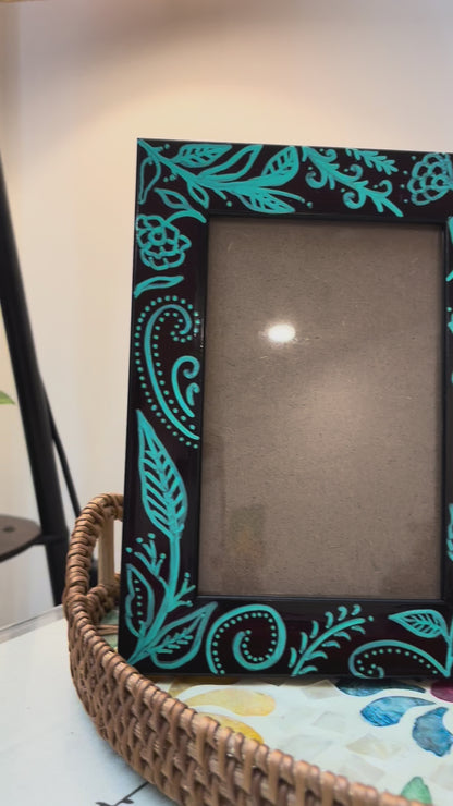 Mystica Hand-Painted Wooden Photo Frame