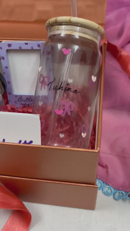 Pretty in Pink - Personalised Hand-Painted Tumbler