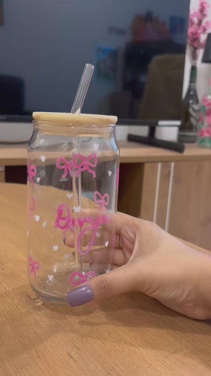 Pretty in Pink - Personalised Hand-Painted Tumbler