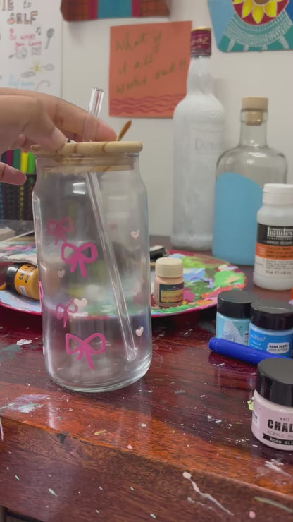 Pretty in Pink - Personalised Hand-Painted Tumbler