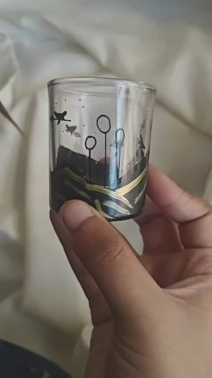 Hand-Painted Wizard HP Quiddich Shot Glass