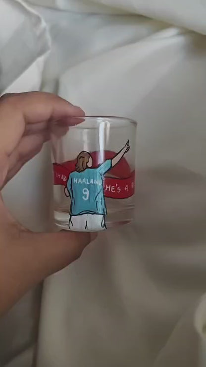 Halland Football Striker Player Shot Glass