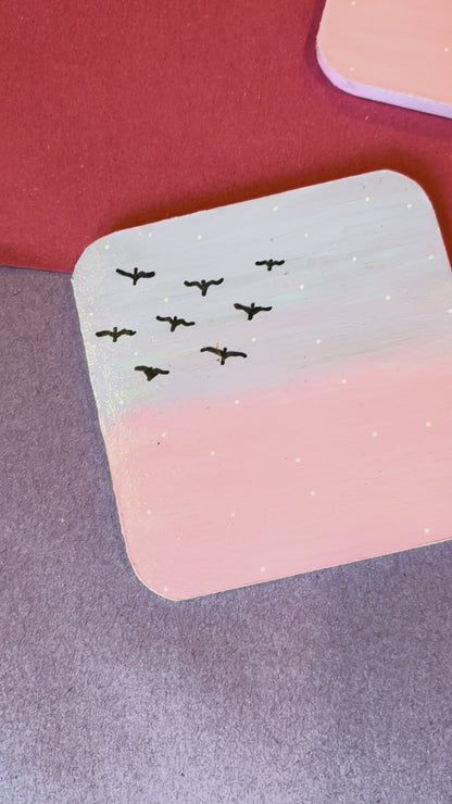 Udaan - Inspired by 'Birds In The Sky' Hand-painted Coasters