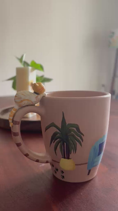 Cat-Peek Hand-painted mug