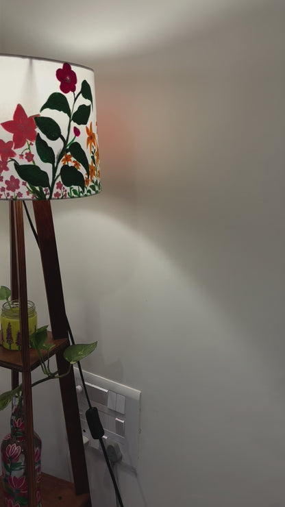 Hand-painted boho-chic floral lampshade