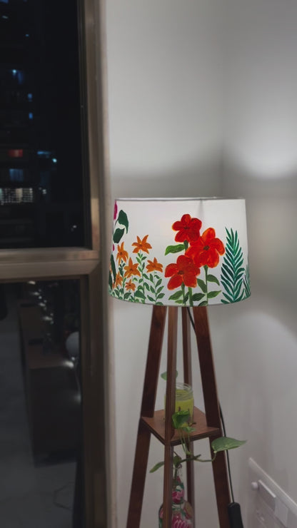 Hand-painted boho-chic floral lampshade