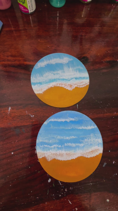 Leher - Hand-Painted Coasters Set