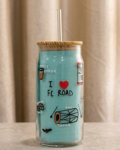 Pune-Themed Hand-Painted Tumbler
